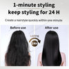 Before and after comparison of hair styling using a 2-in-1 professional hair straightener and dryer