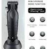 A black professional electric hair clipper grooming kit with various functions and accessories.