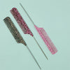 A set of three anti-static rat tail combs featuring leopard print and pink patterns.
