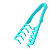 A turquoise volumizing wide-tooth hair styling comb.