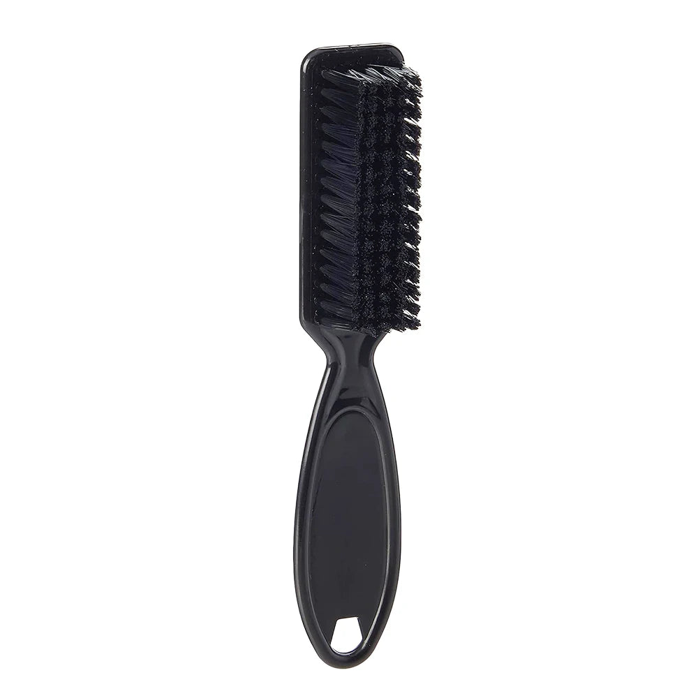 A black multifunctional plastic and nylon cleaning brush with a flexible handle.