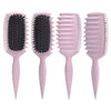 Ein Set aus fünf rosa Locken-Formgebungsbürsten mit schwarzen Borsten.