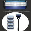 Ultra thin 6-layer removable stainless steel safety razor for smooth hair removal