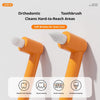 Set de cepillos de dientes naranja de doble punta con cerdas suaves para diversas necesidades de limpieza dental
