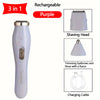 Purple rechargeable 3 in 1 electric shaver with shaving head and charging cable