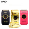 Tres versiones de la máquina de cortar pelo eléctrico MRD Pro en colores negro, dorado y rosa.
