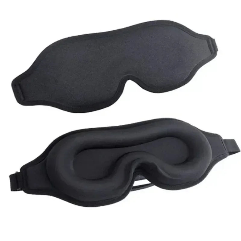 Black comfortable 3D sleeping eye mask designed for sleep