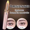 A pink electric eyebrow trimmer shows before and after results for forming eyebrows in one stroke.