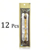 A package containing 12 traditional wooden miswak toothbrushes in a clear plastic pouch.