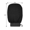 Black exfoliating body scrubbing gloves designed for dead skin removal
