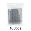 Un emballage plastique transparent contenant 100 micro-pinceaux applicateurs pour extensions et travaux de détail