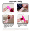 Instructions for applying Ocean Starfish 3D press-on nails in an almond gradient blue color.