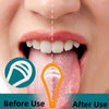Comparaison avant/après d'un nettoyant pour la langue en silicone pour l'hygiène buccale