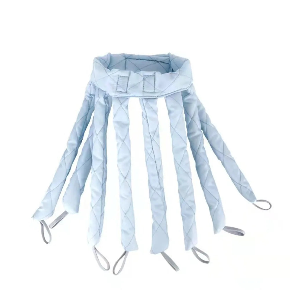 Light blue removable heatless hair curlers for overnight styling