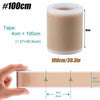 Roll of beige silicone tape measuring 100cm long with a 4cm width, shown next to a hand for scale.