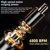 Close-up of a professional facial hair trimmer motor with high-speed spinning blades and metallic components.