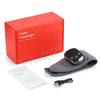 A red box and a gray heating massage device with a cord are shown.