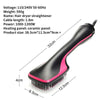A black and pink ceramic hair dryer straightener tool with a textured brush head shown from the side.