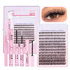 A box and kit containing individual clusters of lashes for DIY lash cluster extension