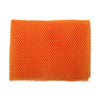Orange reusable exfoliating bath sponge washcloth with a textured mesh surface