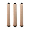 Three rolls of heatless hair curler curling rods in a nude or light brown color.