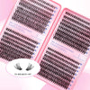 Pink DIY eyelash extension kit showing a close-up of the lash clusters and packaging.