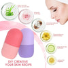 Rouleaux de glaçons en silicone pour ingrédients faciaux comme l'aloe vera et la rose pour des recettes de soins de la peau