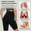 Black EMS body shaper yoga pants worn by a person, demonstrating muscle stimulation for buttocks toning.