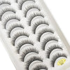 A tray of natural 3D mink false eyelashes displayed in a white plastic container.