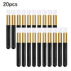 A set of twenty eyelash extension cleaning brushes with black handles and gold accents.