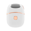 A white electric foot file callus remover device with a gray file head and an orange accent ring.
