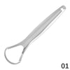 Raspador de lengua de acero inoxidable con mango de lazo para higiene bucal