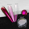 A set of nail glitter powders including black and clear bases with mixing gel and a finished AA-07 shade.