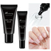 A set of black nail tips glue tubes for applying strong solid gel nail glue to press-on nails.