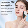 A woman is applying a heating film to her face, demonstrating a large area PTC heating film for increased nutrient penetratio