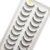 A tray of natural 3D mink false eyelashes is displayed, showing various lash styles.