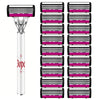 A set of durable stainless steel electric razors with pink and black heads and silver handles.