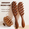 A pair of wooden sandalwood massage combs displayed on a light background.