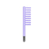 A purple high frequency facial electrotherapy wand with a metal tip and multiple parallel prongs.