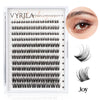 A set of black 3D wispy eyelash clusters for DIY extensions displayed in a clear case.