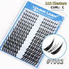 A pack of 112 clusters curl C eyelash extensions for DIY lash clusters.