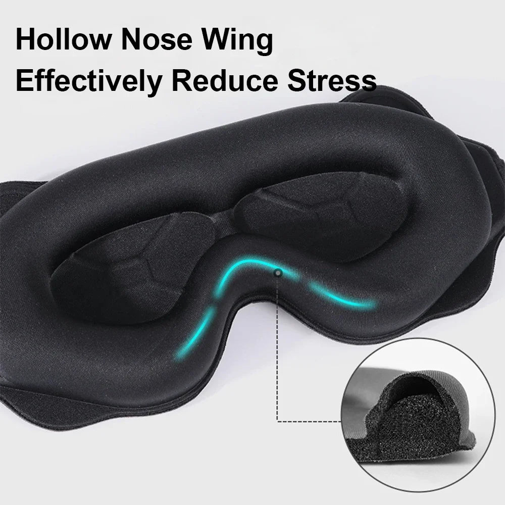 Black silicone nose wing for a comfortable 3D sleeping eye mask