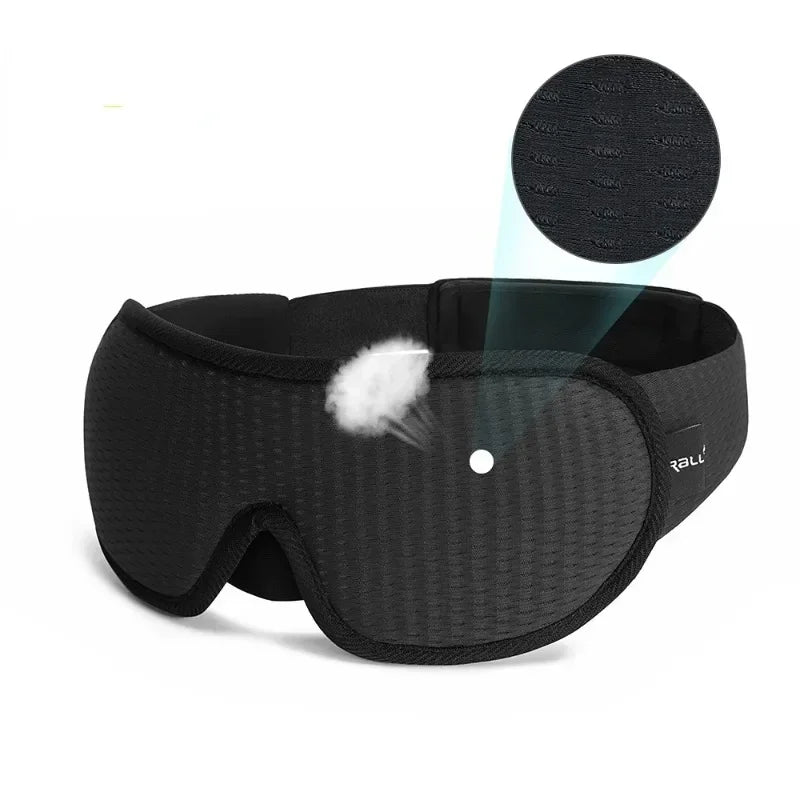 Black comfortable 3D sleeping eye mask with a removable eye cover