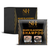 Box and tube of SH Sevich Beard Blackening Shampoo showing before and after results